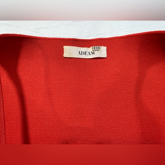 ADEAM Striking Red square neck split hem Midi Dress size 8 - Picture 10 of 15